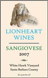 2007 White Hawk Vineyard, Sangiovese, Santa Barbara