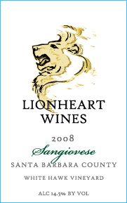 2008 Sangiovese, White Hawk Vineyard, Santa Barbara County